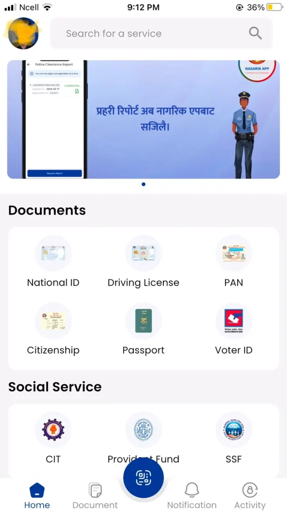 Document section