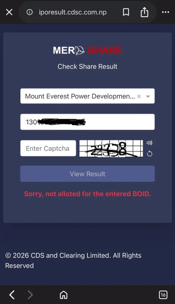 Result check